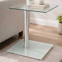 Bijzettafel met legplank van veiligheidsglas | 6 kg draagvermogen