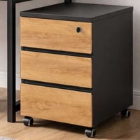 Ladeblok Miguel met 3 lades - antraciet/eik