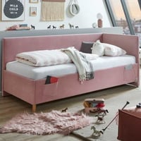 Eenpersoonsbed Cool | Met rugleuning | 120 x 200 cm | Roze design