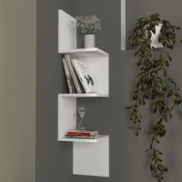 Hoekwandrek Cornu - 25x25x105cm - wit