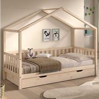 Huisbed Dallas - 90x200cm - met bedlade - massief dennenhout