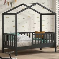 Tweede kans Kinderbed Dallas - 70x140 cm - antraciet/massief grenen 
