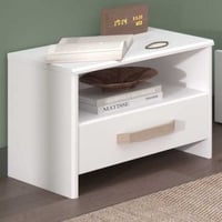 Nachtkastje Sueno met opberglade - wit/eikdecor