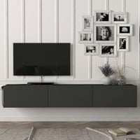 Tv-meubel Damla - 180x30x30cm - 3 deuren - antraciet