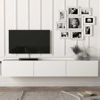 Tv-meubel Damla - 180x30x30cm - 3 deuren - wit