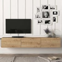 Tv-meubel Damla - 180x30x30cm - 3 deuren - eikdecor