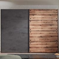 Kledingkast Kalas 270cm met 2 schuifdeuren - grijs/bruin