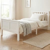 Eenpersoonsbed Rover - 90x200cm - massief dennenhout - wit