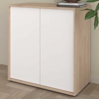 Dressoir Owen - 80x40x83cm - 2 deuren - eikdecor/wit