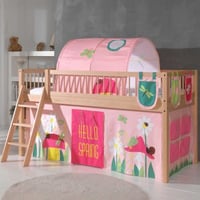 Halfhoogslaper Forrest met bedtent, -tunnel & opbergzakjes Spring - beukenhout