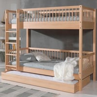 Stapelbed Forrest 90x200cm met rolbed - massief beukenhout 