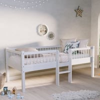 Halfhoogslaper Forrest - 90 x 200cm - massief beukenhout - wit