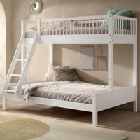 Stapelbed 3 personen Forrest - 90x200 & 140x200cm - massief beukenhout - wit