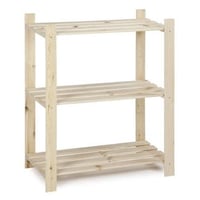 Houten opbergrek enkel 15kg 3 legplanken - breed