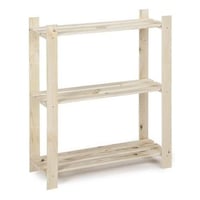 Houten opbergrek enkel 15kg 3 legplanken - smal