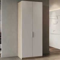 Garderobekast Spectre 80cm - mat wit/eik