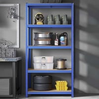 Stalen stellingkast met 5 etages, capaciteit 600kg, 50x100x200cm, blauw