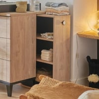 Kleine boeken- en opbergkast Marcel | 49 x 31 x 88 cm | Blonde Oak-design