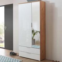 Garderobekast Tille 84cm met 2 deuren & 2 lades - wit/eik