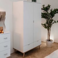 Kledingkast Göteborg 90cm 2 deuren & 2 lades - wit 