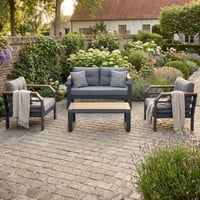 Assento 2+1+1+S Tuinloungeset | IRIKO TREE | Grijs, Zwart