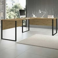 Hoekbureau Amanda - 223x73x77cm - artisan eik/zwart