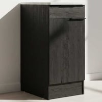 Keukenonderkast Anna - 40x60x87cm - 1 deur & 1 lade - zwart eikdecor/witte steen