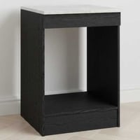 Keukenonderkast Anna - 60x60x87cm - voor oven of vaatwas - zwart eikdecor/witte steen