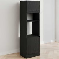 Keukenkolomkast Anna - 60x58x210cm - 2 deuren - zwart eikdecor