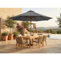 Parasol Joplin - Ø350cm - teakhout/grijs