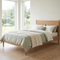 Tweepersoonsbed Loft - 140x200cm - met lattenbodem - massief eikenhout