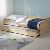 Uitschuifbed Leonie | 90 x 200 cm | 100% Melaminecoating | Kleur: Blondbruin