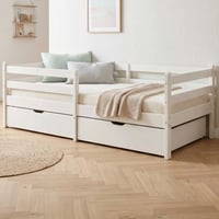 Kajuitbed Nest - 90x200cm - met twee lades - massief dennenhout - wit