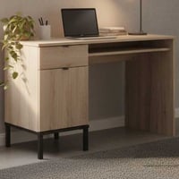 Bureau Castle 120cm met lade en deur - eik/zwart