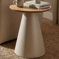 Salontafel Sarina - Ø45x48cm - grijs/eikfineer