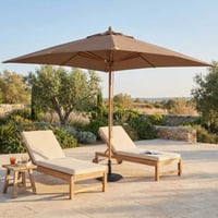 Parasol Joplin - 300x300cm - teakhout/terracotta