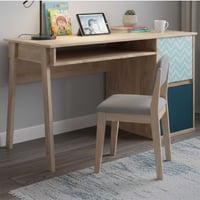 Bureau Lina 123cm met 2 deuren - lichte eik
