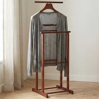 Kledingrek met broekenhanger | Kersenhouten design