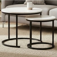 Salontafelset Lolita - Ø60x51 en Ø40x42cm - marmer