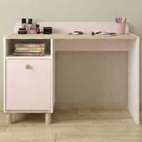 Kinderbureau Romy | 110 x 52 x 85 cm | Wit-pastelroze