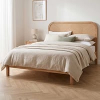 Tweepersoonsbed Alessia - 140x200cm - met lattenbodem - massief eikenhout