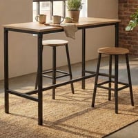 Bartafel Reinhold - met twee barkrukken - eikdecor/zwart