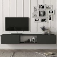 Tv-meubel Hilary - 180x31x29cm - 2 deuren - antraciet