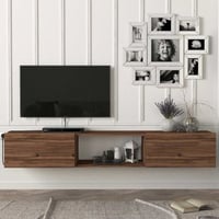 Tv-meubel Hilary - 180x31x29cm - 2 deuren - notenhout