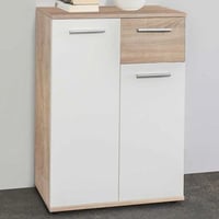Commode Jakob 60cm 2 deuren & 1 lade - sonoma eik/wit 