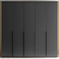 Kledingkast Kevo - 225x52x225cm - 5 deuren - grafiet