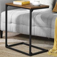 Rustiek bruin/zwarte bijzettafel - werken vanaf bank/bed plus eenvoudige installatie