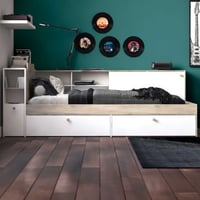 Bed Liva 90 x 190/200 cm-Kronberg eik/mat wit 