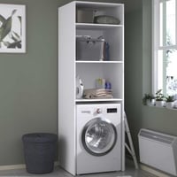 Wasmachinekast Londy - 64x60x203cm - wit
