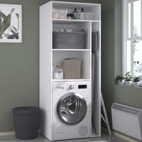 Wasmachinekast Londy - 80x60x203cm - wit